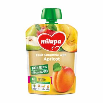 Детское фруктовое пюре Milupa Яблоко, груша, банан и абрикос, от 6 месяцев, 80 г Детское фруктовое пюре Milupa Яблоко, груша, банан и абрикос, от 6 месяцев, 80 г