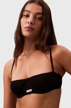 Женский черный бюстгальтер UNLINED BALCONETTE Черный 36A Calvin Klein LV00QF8082