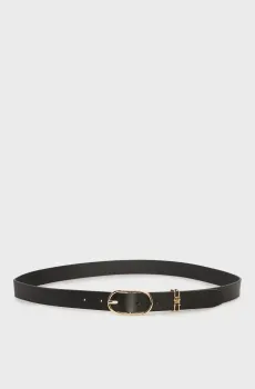 Женский черный кожаный ремень FEMININE 2.5 Черный 95 Tommy Hilfiger AW0AW17494