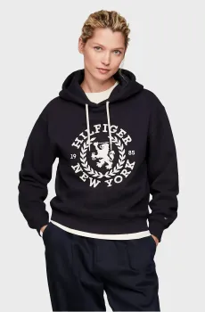 Женское темно-синее худи REG CREST Синий XS Tommy Hilfiger WW0WW40577