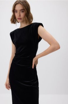 Reserved - Велюрова сукня - чорний - 118GP-99X