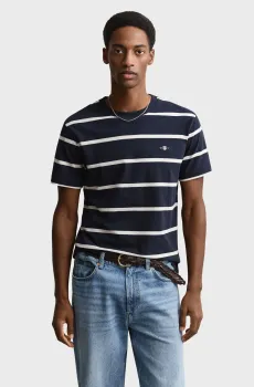 Мужская темно-синяя футболка в полоску STRIPED SS Синий XL Gant 2003398