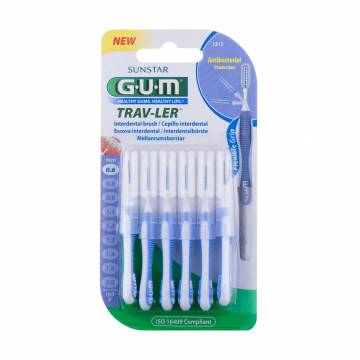 Набор межзубных щеток GUM Trav-Ler 0.6 мм, голубые, 6 шт Набор межзубных щеток GUM Trav-Ler 0.6 мм, голубые, 6 шт