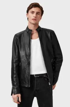 Мужская черная кожаная куртка CORA Черный XL AllSaints M064LB