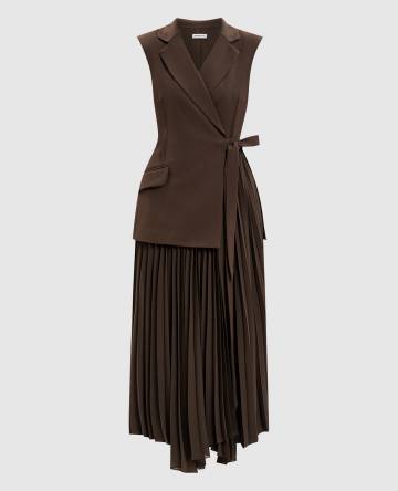 Коричневое платье Helena на запах