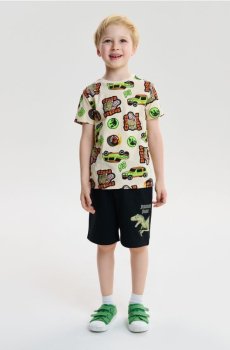 Бавовняні футболки з принтом Jurassic Park - різнобарвний