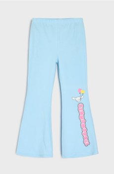 Бавовняні штани flare з принтом Cinnamoroll - блакитний