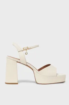 Женские белые кожаные босоножки Белый 39 MAJE MFACH00857_Ecru