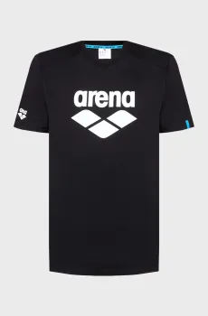 Черная футболка T-SHIRT LOGO (унисекс) Черный L Arena 009387-510