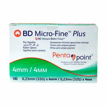 Игла для шприц-ручки BD Micro-Fine Plus размер 32G, 0.23*4 мм, 100 шт Игла для шприц-ручки BD Micro-Fine Plus размер 32G, 0.23*4 мм, 100 шт