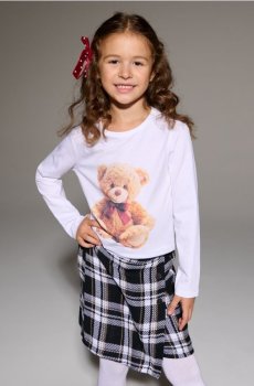 Бавовняна футболка з принтом - різнобарвний