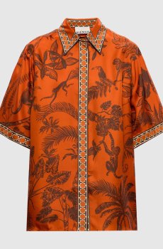 Оранжевая блуза Monkey Dance из шелка