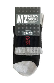 Носки мужские Modna Zona RT1321-133 средние, спортивные, черно-серые, размер 39-42