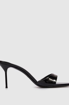 Черные кожаные лакированные мюли LIDIA