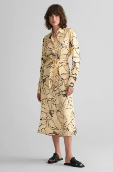 Женское желтое платье с узором SLIM LINE DRAWING Желтый 34 Gant 4503275