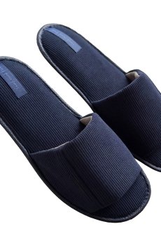 Мужские домашние тапочки Twins HS-VL открытые, вельвет Mono, синие, размер 40-41 (27 см)