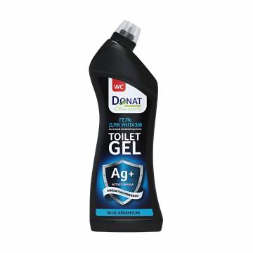 Гель для унитазов Donat Clean Nature Toilet Gel Blue Argentum на основе соляной кислоты, 750 мл