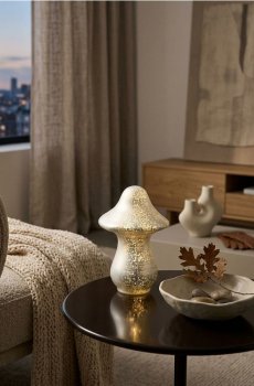 LED настільна лампа у формі гриба - срібний