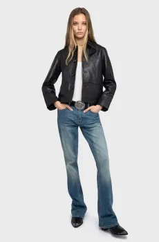Женская черная кожаная куртка Lessa Черный XS ZADIG&VOLTAIRE RWOW01288_BLACK