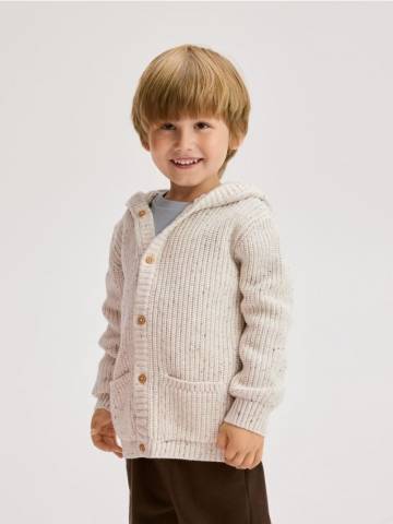 Reserved - Бавовняний кардиган з каптуром - кремовий - 555BF-01M