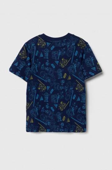 Детская хлопковая футболка adidas x Star Wars цвет синий узорный Детская хлопковая футболка adidas x Star Wars цвет синий узорный