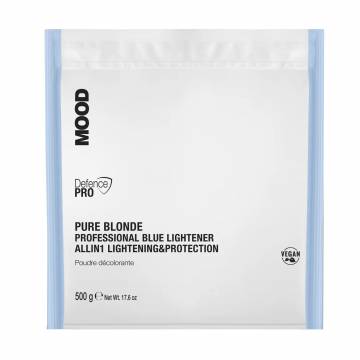 Пудра для обесцвечивания волос Mood Pure Blonde Blue Lightener Синяя, 500 г Пудра для обесцвечивания волос Mood Pure Blonde Blue Lightener Синяя, 500 г