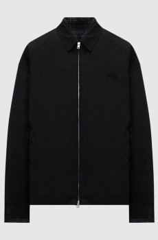 Черная куртка двойной конструкции с вышивкой логотипа