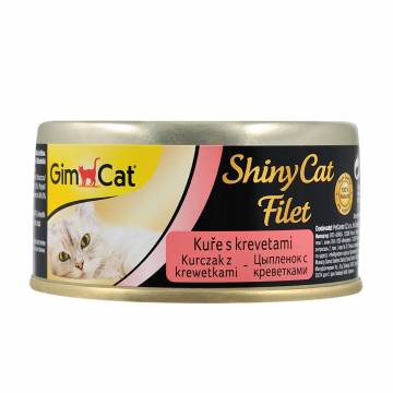 Влажный корм для кошек GimCat Shiny Cat Filet Курица с креветками, 70 г Влажный корм для кошек GimCat Shiny Cat Filet Курица с креветками, 70 г
