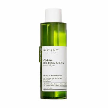Тонер для лица Mary & May Vegan Cica Tea Tree AHA PHA Blemish Toner с центеллой азиатской и чайным деревом, 30 мл Тонер для лица Mary & May Vegan Cica Tea Tree AHA PHA Blemish Toner с центеллой азиатской и чайным деревом, 30 мл