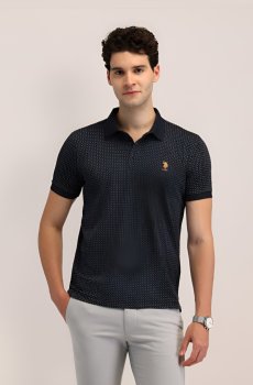 U.S. Polo Assn. Men Brand Logo Printed Polo Collar Slim Fit T-shirt
