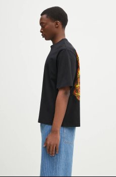 Хлопковая футболка Marcelo Burlon County Flame Boxy T-Shirt Black Red