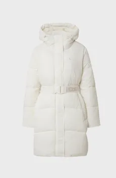 Женская белая куртка Logo Belt Long Puffer Белый M Calvin Klein Jeans J20J221894