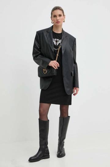 Хлопковое платье Pinko Answear Exclusive цвет чёрный mini прямое Хлопковое платье Pinko Answear Exclusive цвет чёрный mini прямое