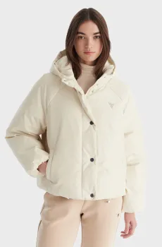 Женская белая куртка с узором Белый L Guess V5BL07.WGLW2;F0YN