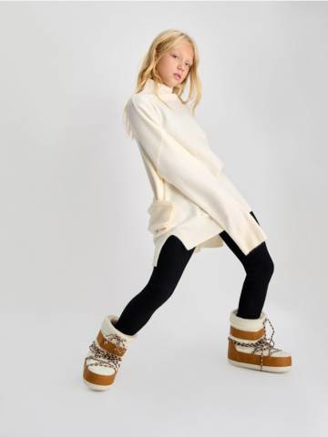 Ребристі легінси - чорний