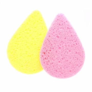 Набор спонжей для умывания Cosmo Shop Капля, 7*10 см, розово-жёлтый, 2 шт (CS092RY)