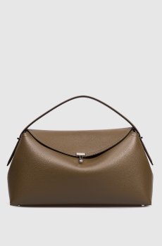 Кожаная сумка цвета хаки