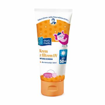 Детский крем с УФ-фильтром Skarb Matki SPF 50+ для младенцев и детей, 75 мл Детский крем с УФ-фильтром Skarb Matki SPF 50+ для младенцев и детей, 75 мл