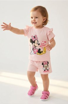 Комплект із футболки з шортами Minnie Mouse - персиковий