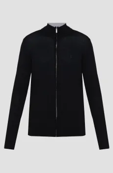 Мужской черный шерстяной кардиган Черный M Karl Lagerfeld 553399.655004;990