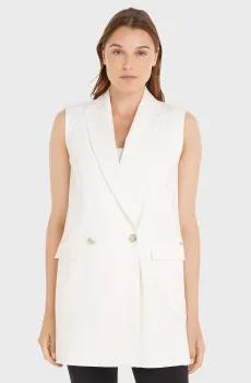 Женский белый жилет SPRING DB VIS TAILORED Белый 32 Tommy Hilfiger WW0WW38242