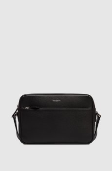 Черная кожаная сумка East West с логотипом