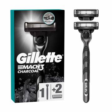 Станок для бритья мужской Gillette Mach3 Charcoal 3 лезвия, с 2 сменными картриджами Станок для бритья мужской Gillette Mach3 Charcoal 3 лезвия, с 2 сменными картриджами