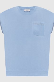 Голубой топ с цепочкой мониль