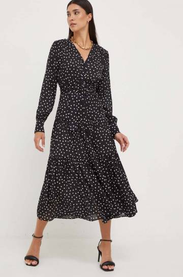 Платье Pinko цвет чёрный midi расклешённое Платье Pinko цвет чёрный midi расклешённое
