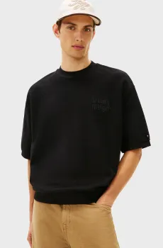 Мужская черная футболка REVERSED TERRY SS Черный M Tommy Hilfiger MW0MW41430