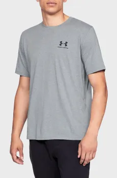 Мужская серая футболка SPORTSTYLE LEFT CHEST SS Серый M Under Armour 1326799-036