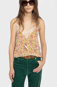 Женский топ с узором Christy Разноцветный XS ZADIG&VOLTAIRE WWCR01303_ECRU
