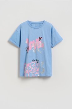Reserved - Футболка з принтом - синій - 402HU-55X
