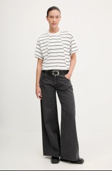 Хлопковая футболка G-Star 0 A line stripe boxy